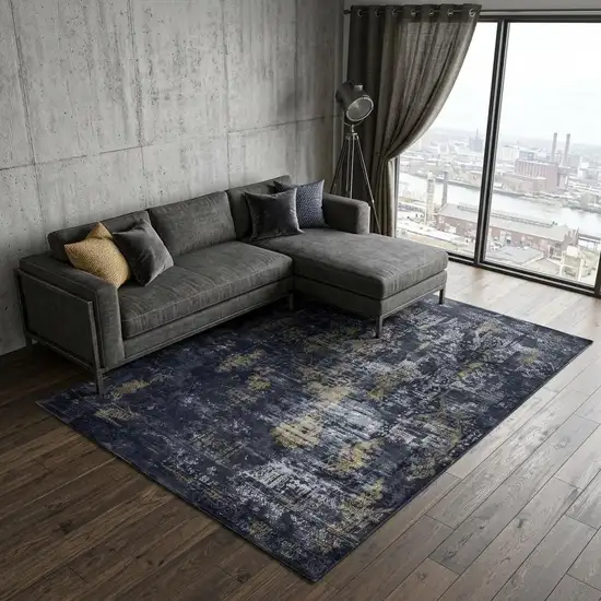Black Gray Beige And Ivory Abstract Area Rug Photo 1