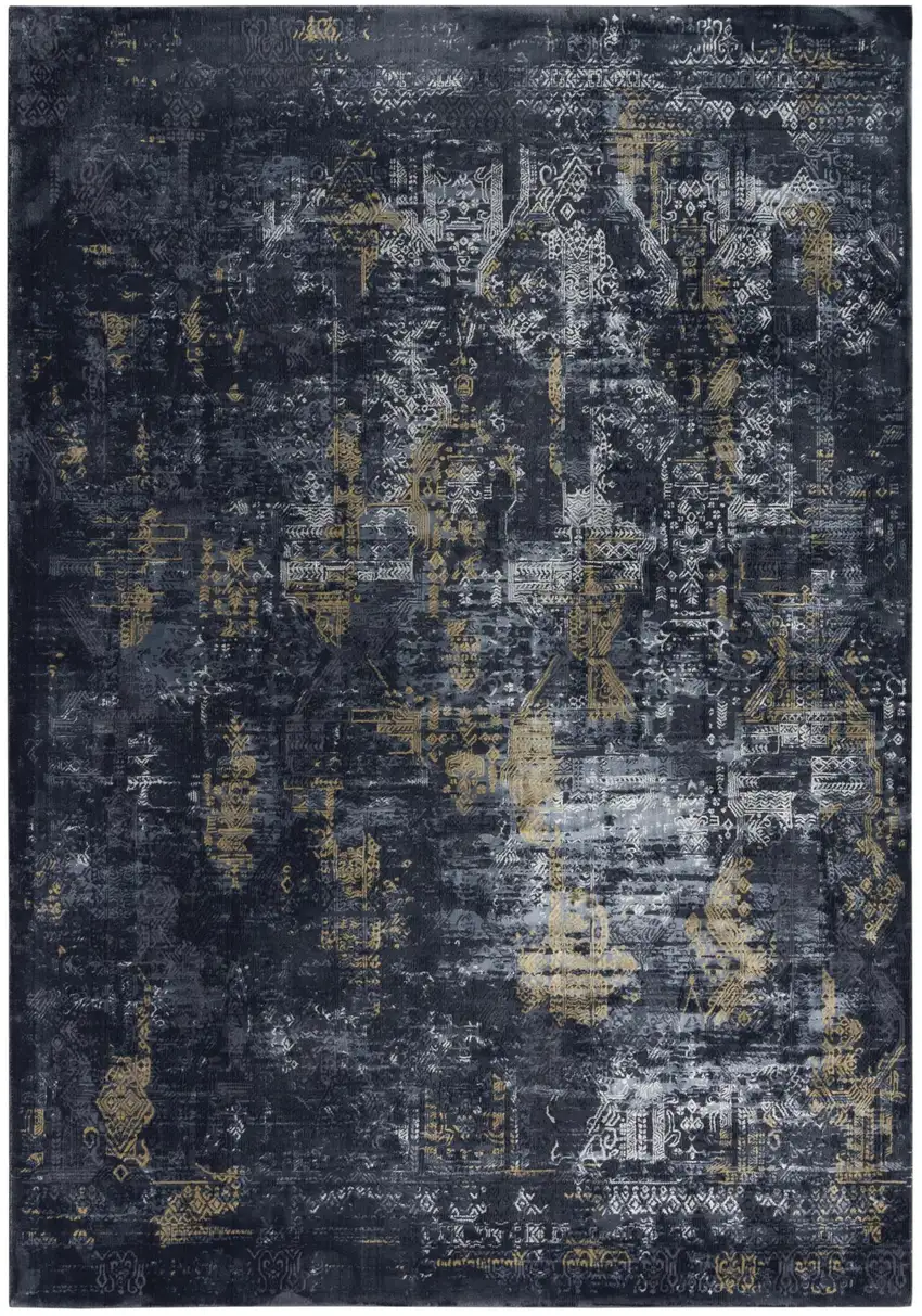 Black Gray Beige And Ivory Abstract Area Rug Photo 2