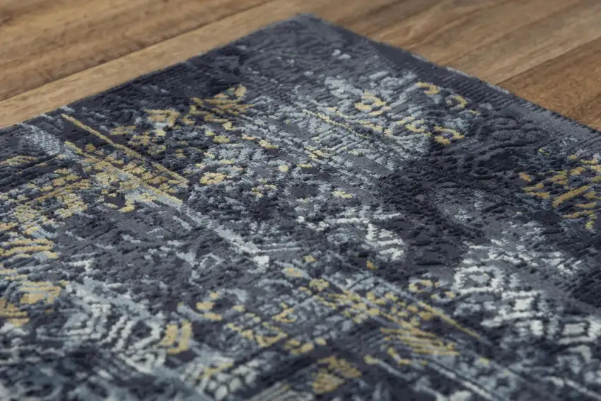 Black Gray Beige And Ivory Abstract Area Rug Photo 5