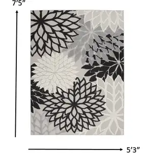 Photo of Black Gray White Indoor Outdoor Area Rug