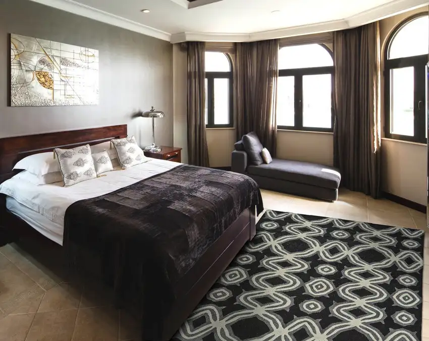 Black Gray and Ivory Wool Abstract Hand Tufted Area Rug Photo 6