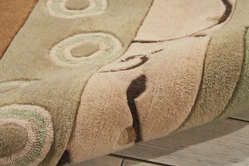 Black Gray and Tan Floral Vines Area Rug Photo 7