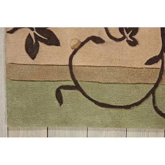 Black Gray and Tan Floral Vines Area Rug Photo 7