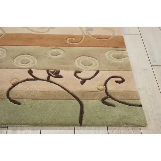Black Gray and Tan Floral Vines Area Rug Photo 9