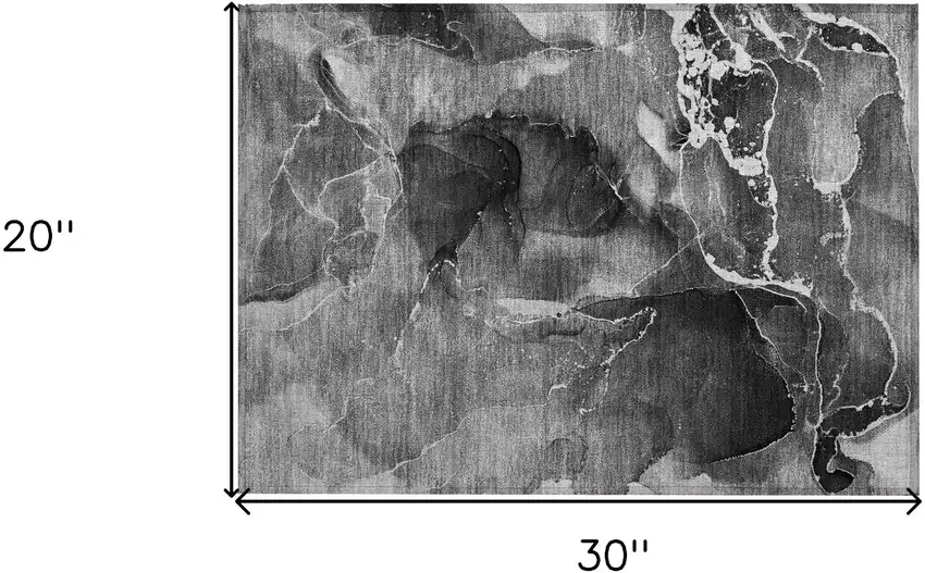 Black Gray and White Abstract Washable Non Skid Indoor Outdoor Area Rug Photo 3