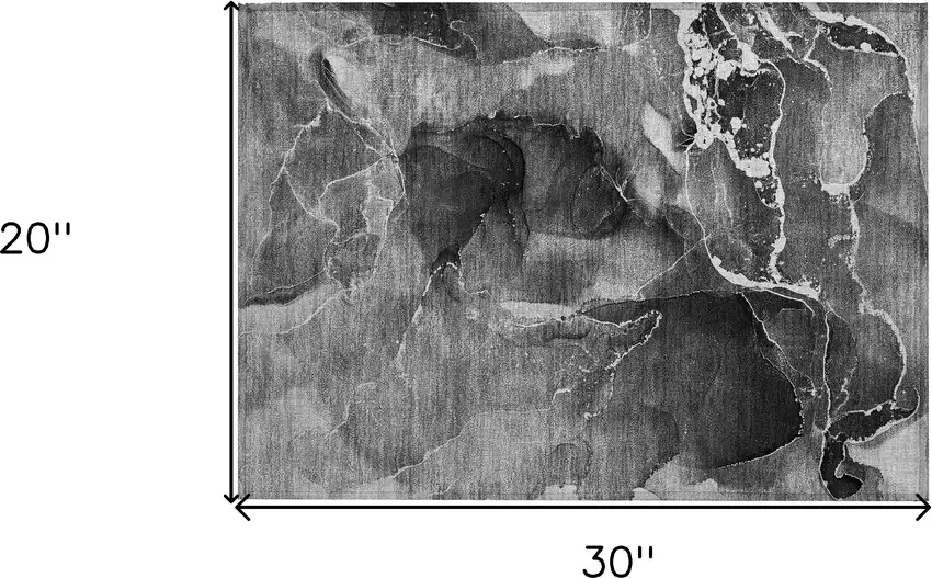 Black Gray and White Abstract Washable Non Skid Indoor Outdoor Area Rug Photo 3