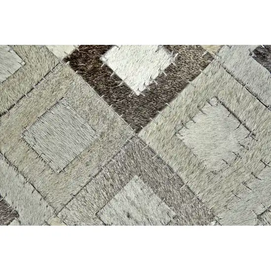 Black Gray and White Faux Cowhide Animal Print Power Loom Area Rug Photo 9