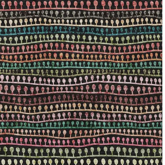 Black Green And Red Striped Washable Area Rug With UV Protection Photo 3