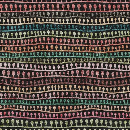 Black Green And Red Striped Washable Area Rug With UV Protection Photo 3