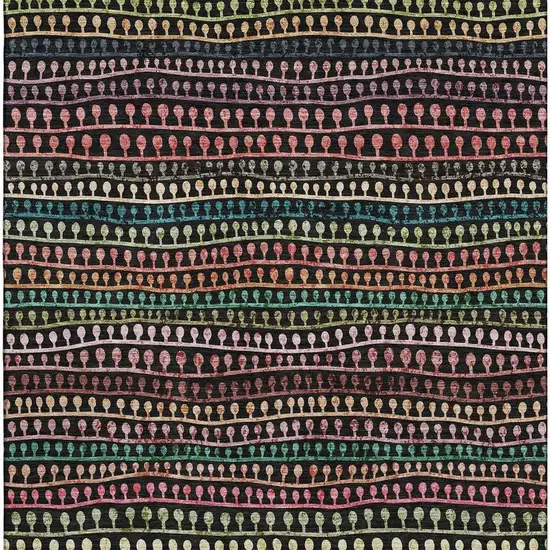 Black Green And Red Striped Washable Area Rug With UV Protection Photo 4