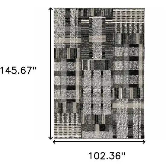 Gray and Black Geometric Power Loom Area Rug Photo 3