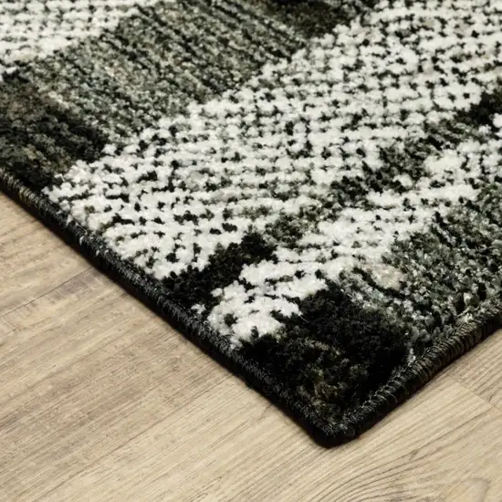 Gray and Black Geometric Power Loom Area Rug Photo 5