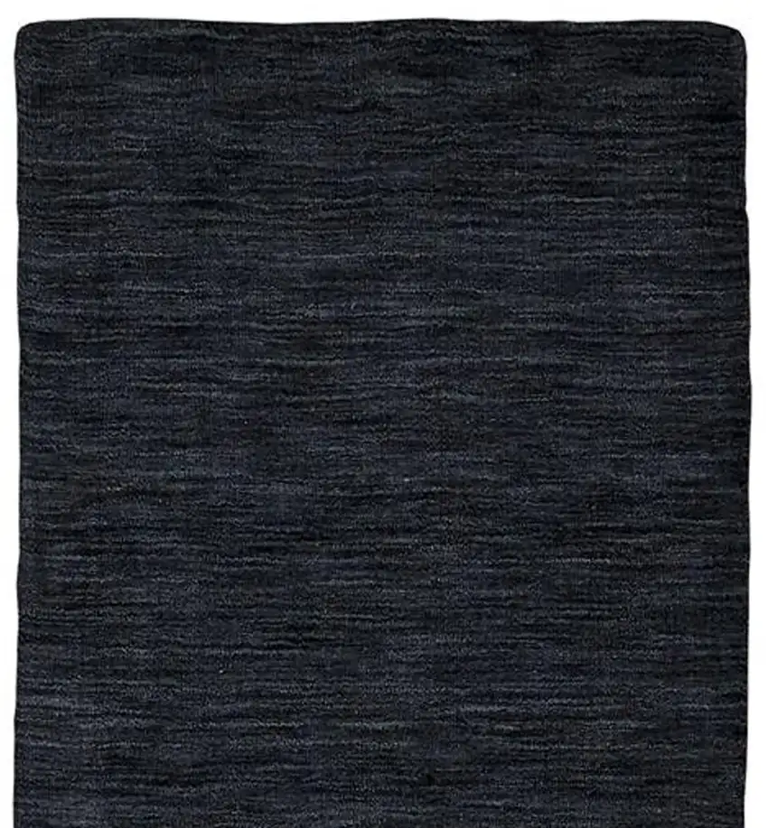 Black Hand Woven Runner Rug Photo 4
