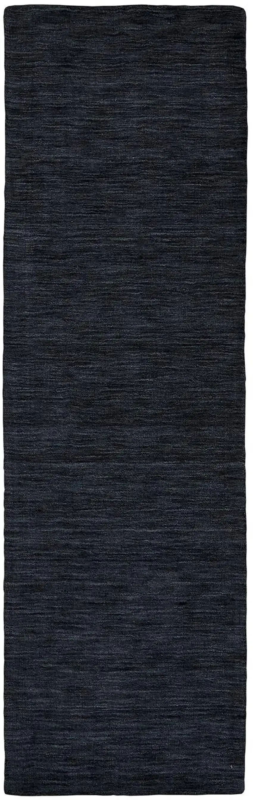 Black Hand Woven Runner Rug Photo 2