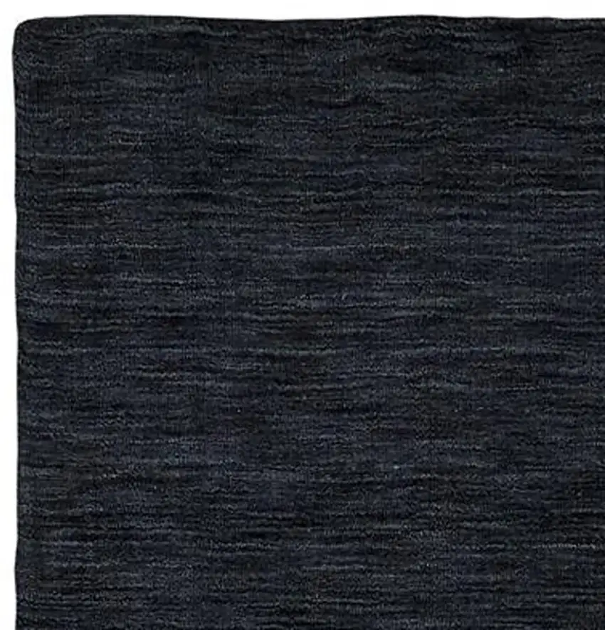 Black Hand Woven Runner Rug Photo 5