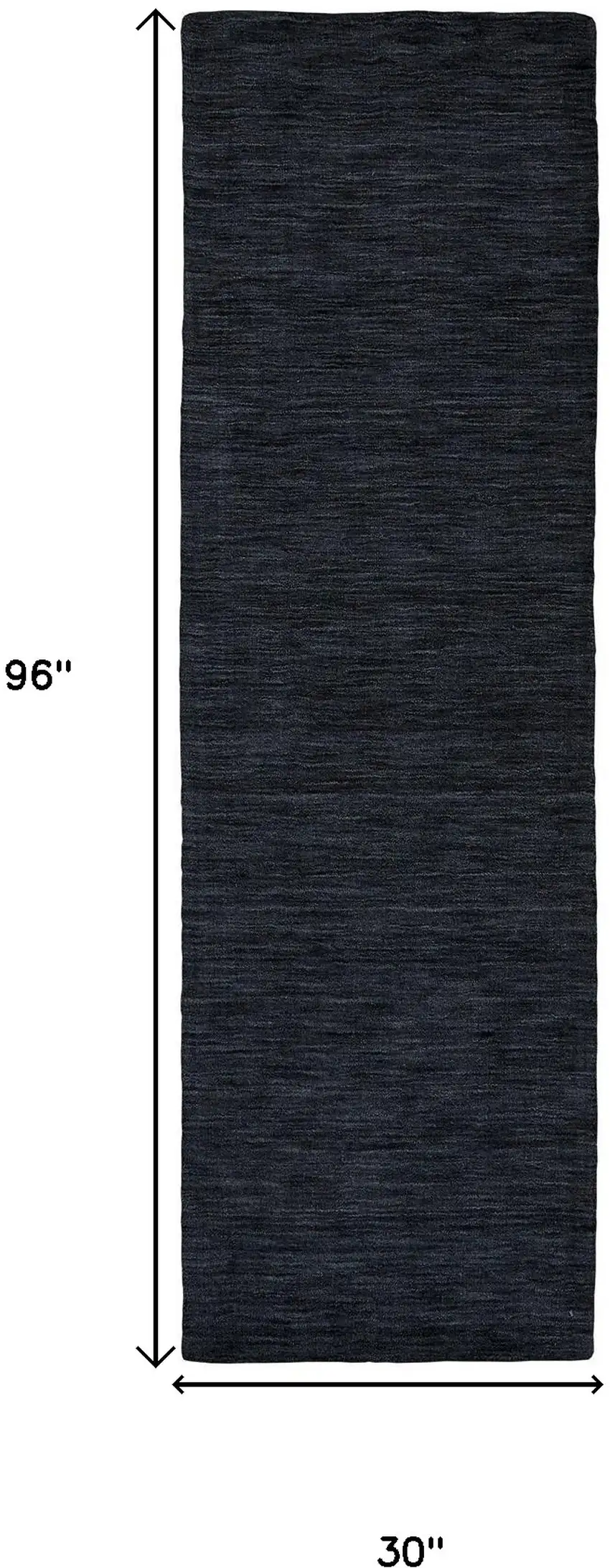 Black Hand Woven Runner Rug Photo 3