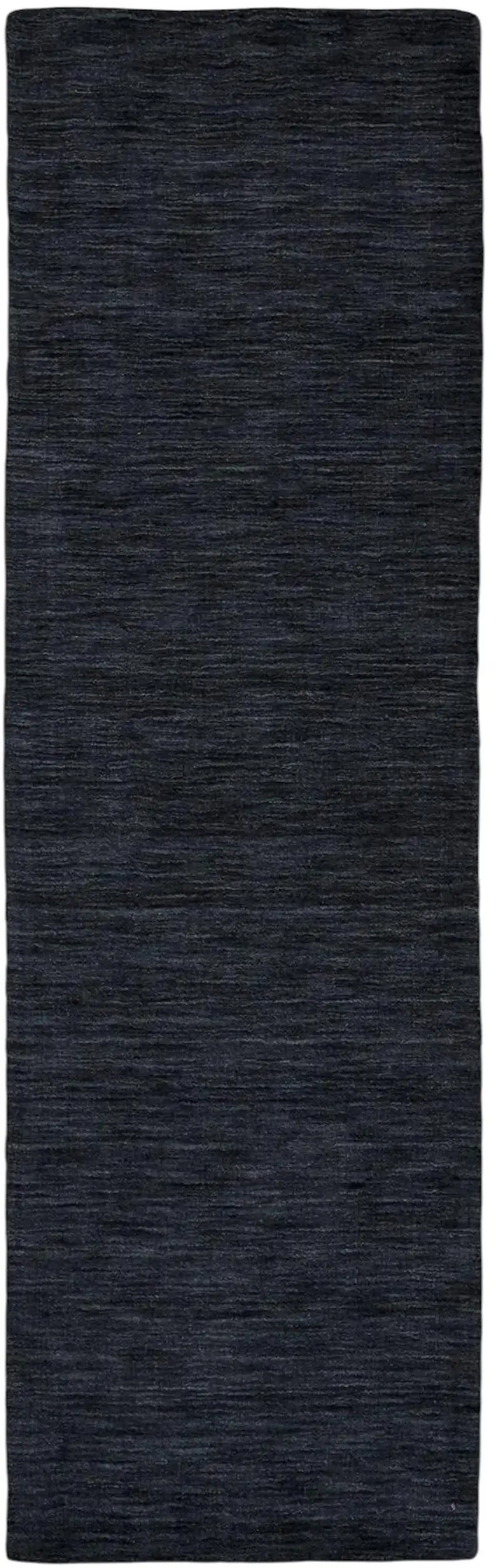 8' Black Hand Woven Runner Rug Photo 2