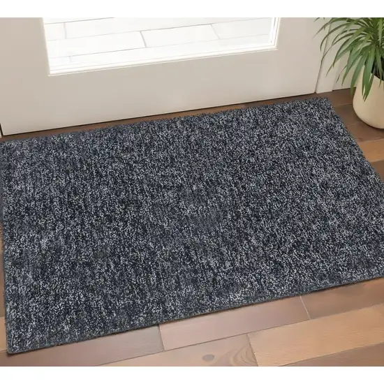 Black And White Shag Hand Woven Area Rug Photo 1