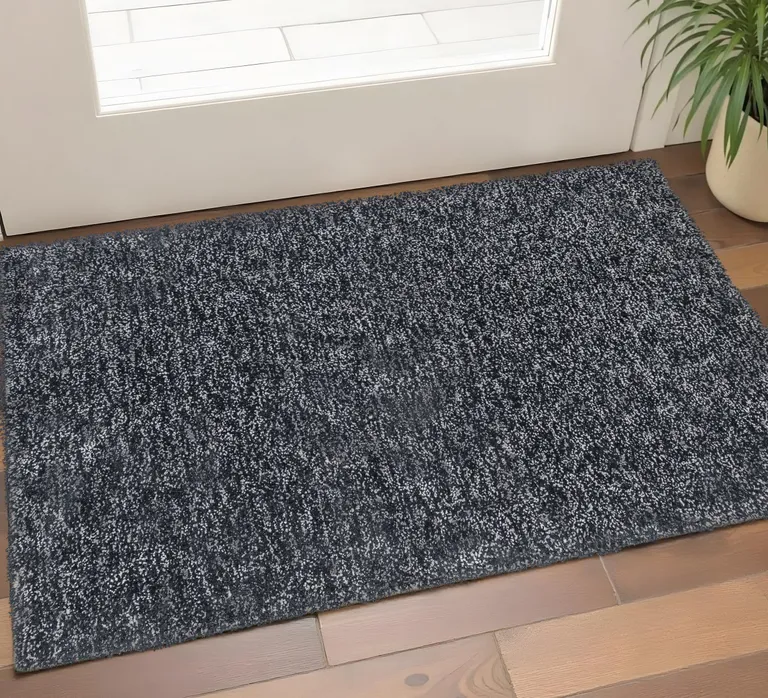 Black Heather Indoor Shag Rug Photo 5