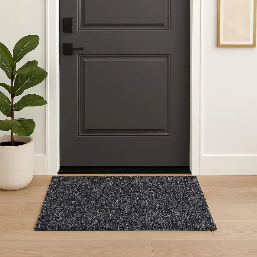 Black And White Shag Hand Woven Area Rug Photo 1