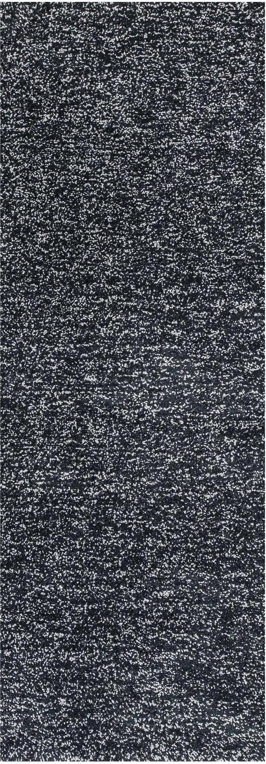 8' Black Heather Plain Runner Rug Photo 2