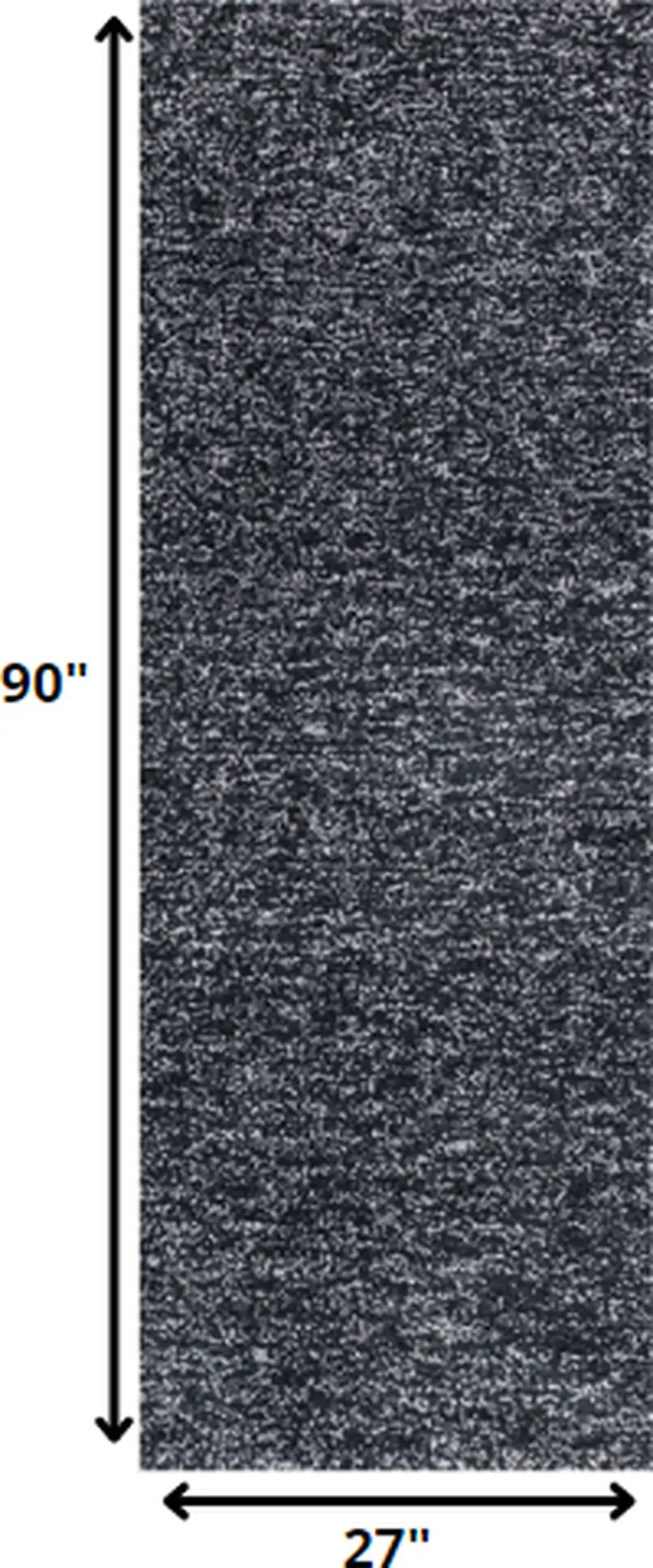 Black Heather Plain Runner Rug Photo 2