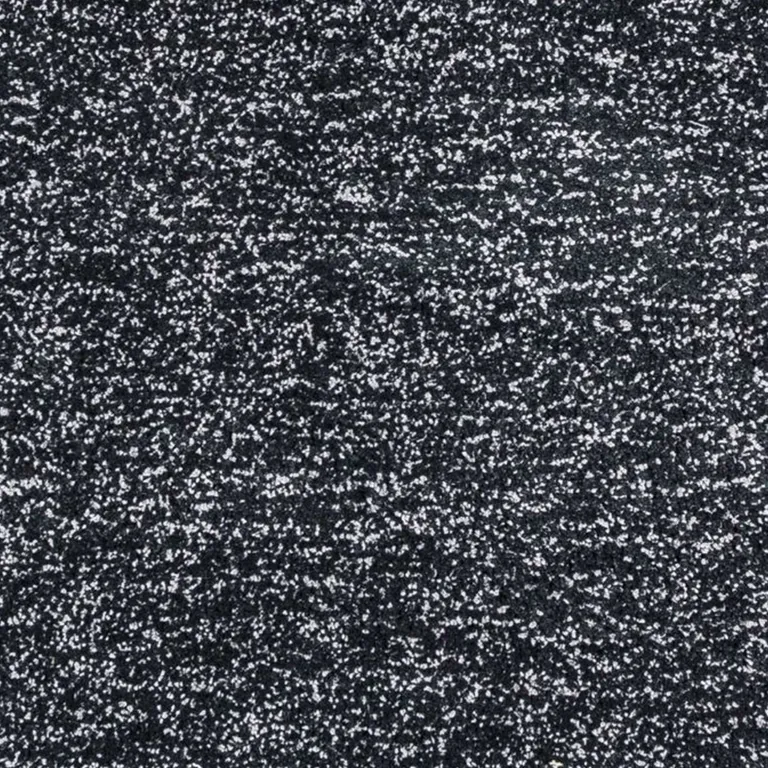 Black Heather Round Indoor Shag Rug Photo 3