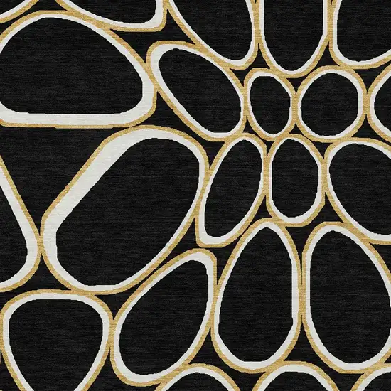 Black Ivory And Beige Abstract Washable Indoor Outdoor Area Rug Photo 6