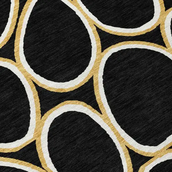 Black Ivory And Beige Abstract Washable Indoor Outdoor Area Rug Photo 7