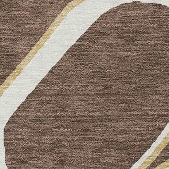 Black Ivory And Beige Abstract Washable Indoor Outdoor Area Rug Photo 6