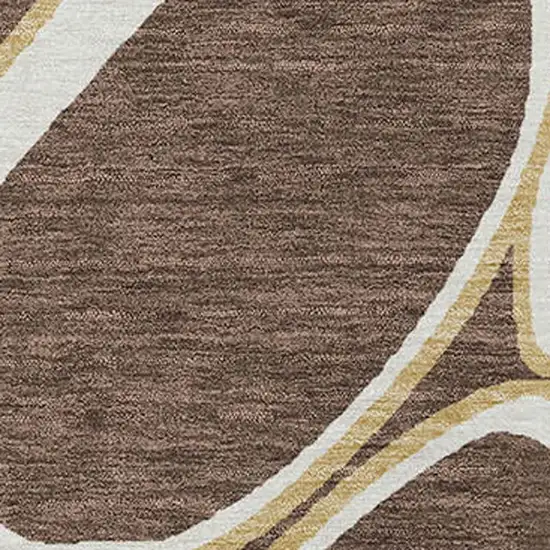 Black Ivory And Beige Abstract Washable Indoor Outdoor Area Rug Photo 6