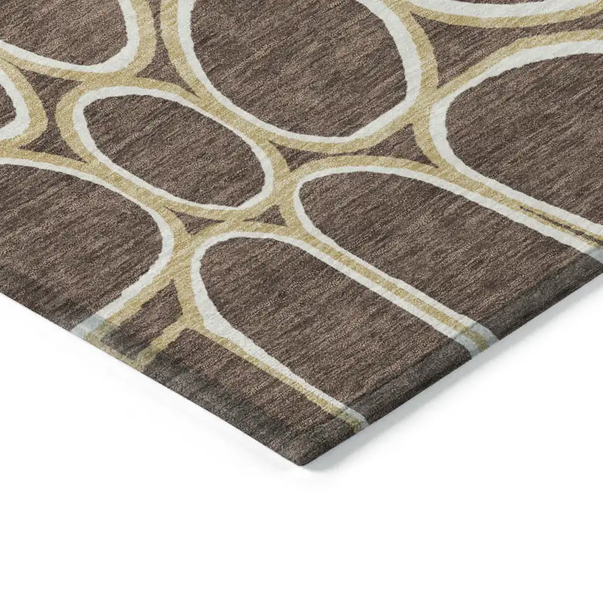 Black Ivory And Beige Abstract Washable Indoor Outdoor Area Rug Photo 5