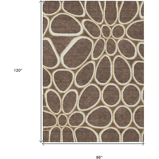 Black Ivory And Beige Abstract Washable Indoor Outdoor Area Rug Photo 3