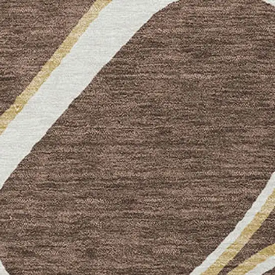 Black Ivory And Beige Abstract Washable Indoor Outdoor Area Rug Photo 6