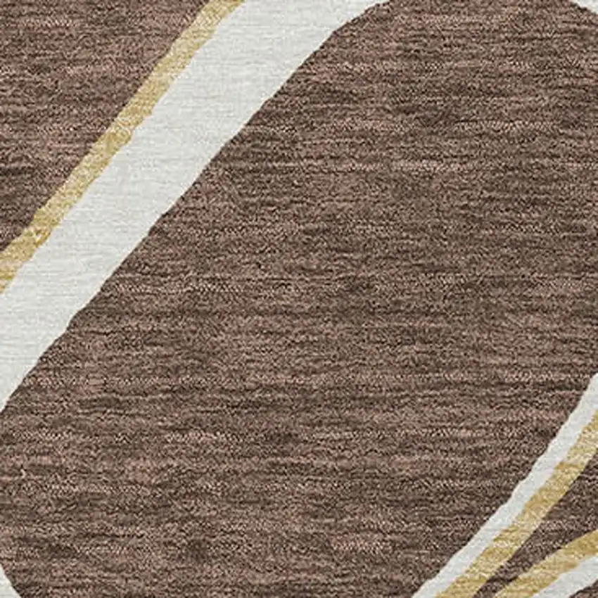 Black Ivory And Beige Abstract Washable Indoor Outdoor Area Rug Photo 6