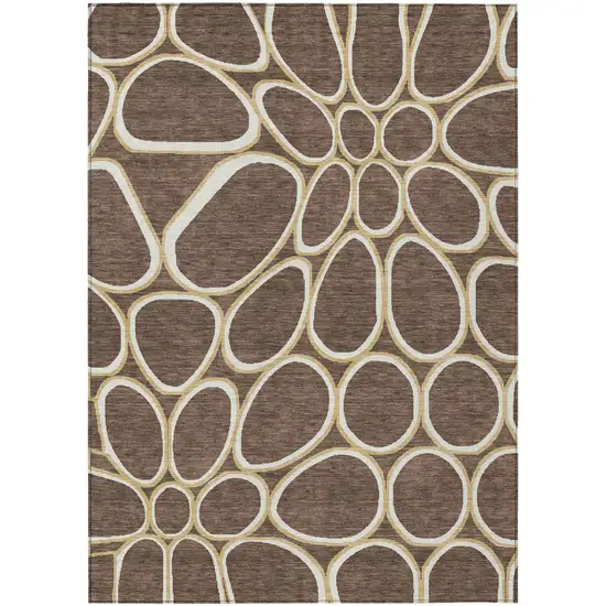 Black Ivory And Beige Abstract Washable Indoor Outdoor Area Rug Photo 2