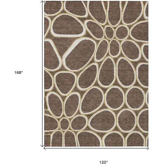 Black Ivory And Beige Abstract Washable Indoor Outdoor Area Rug Photo 3