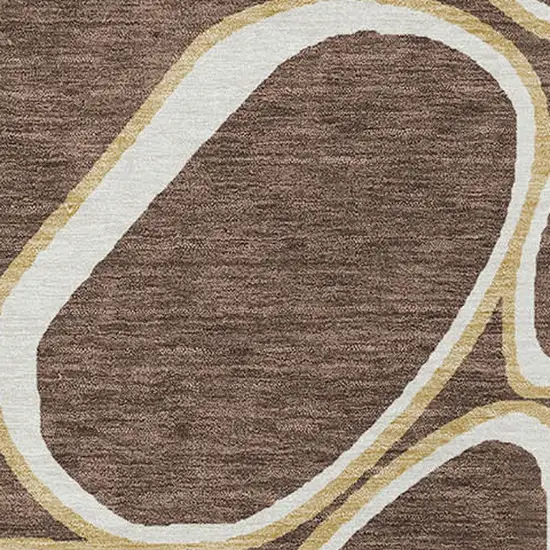 Black Ivory And Beige Abstract Washable Indoor Outdoor Area Rug Photo 8