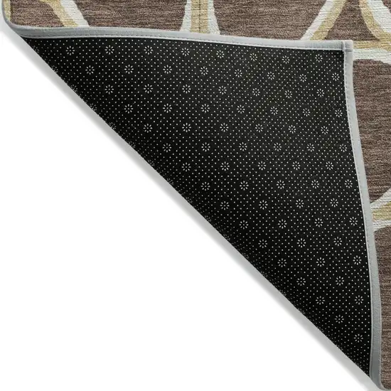 Black Ivory And Beige Abstract Washable Indoor Outdoor Area Rug Photo 4