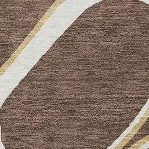 Photo of Black Ivory And Beige Abstract Washable Indoor Outdoor Area Rug