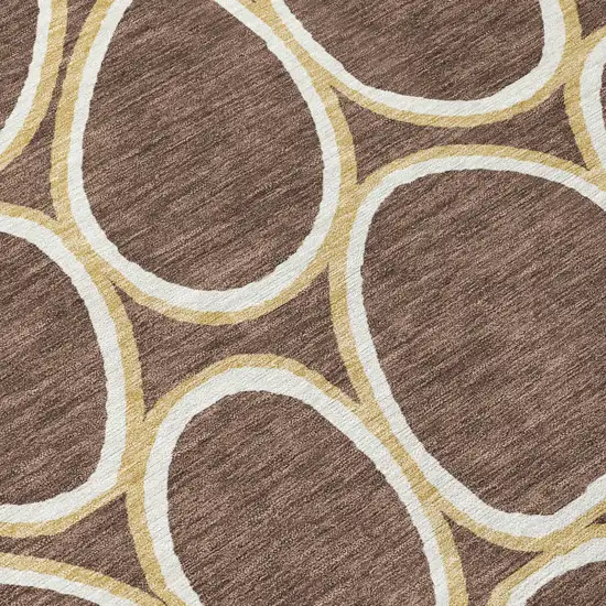 Black Ivory And Beige Abstract Washable Indoor Outdoor Area Rug Photo 7