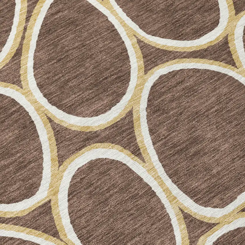 Black Ivory And Beige Abstract Washable Indoor Outdoor Area Rug Photo 7