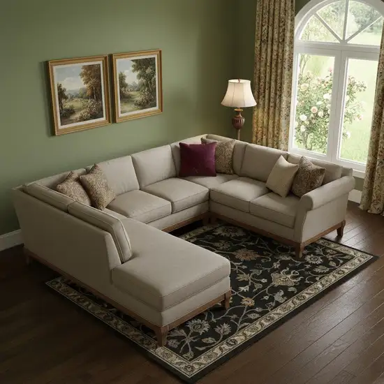 Black Ivory And Beige Floral Washable Area Rug With UV Protection Photo 2