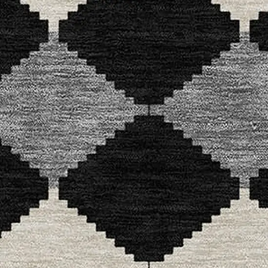 Black Ivory And Beige Geometric Washable Indoor Outdoor Area Rug Photo 5