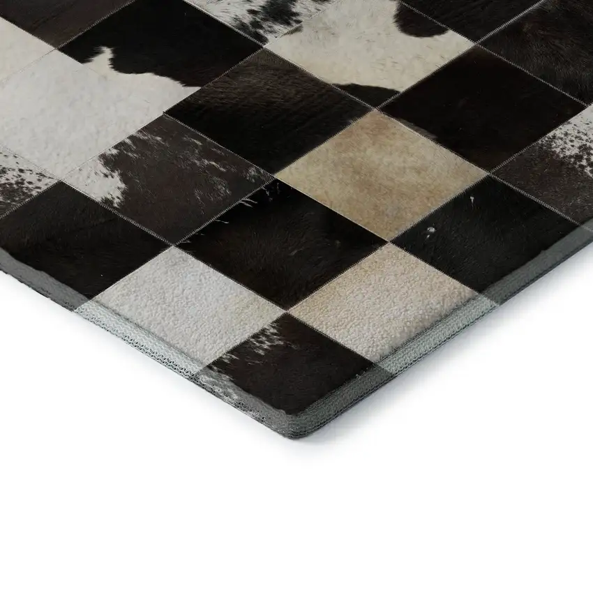 Black Ivory And Beige Patchwork Washable Area Rug With UV Protection Photo 8