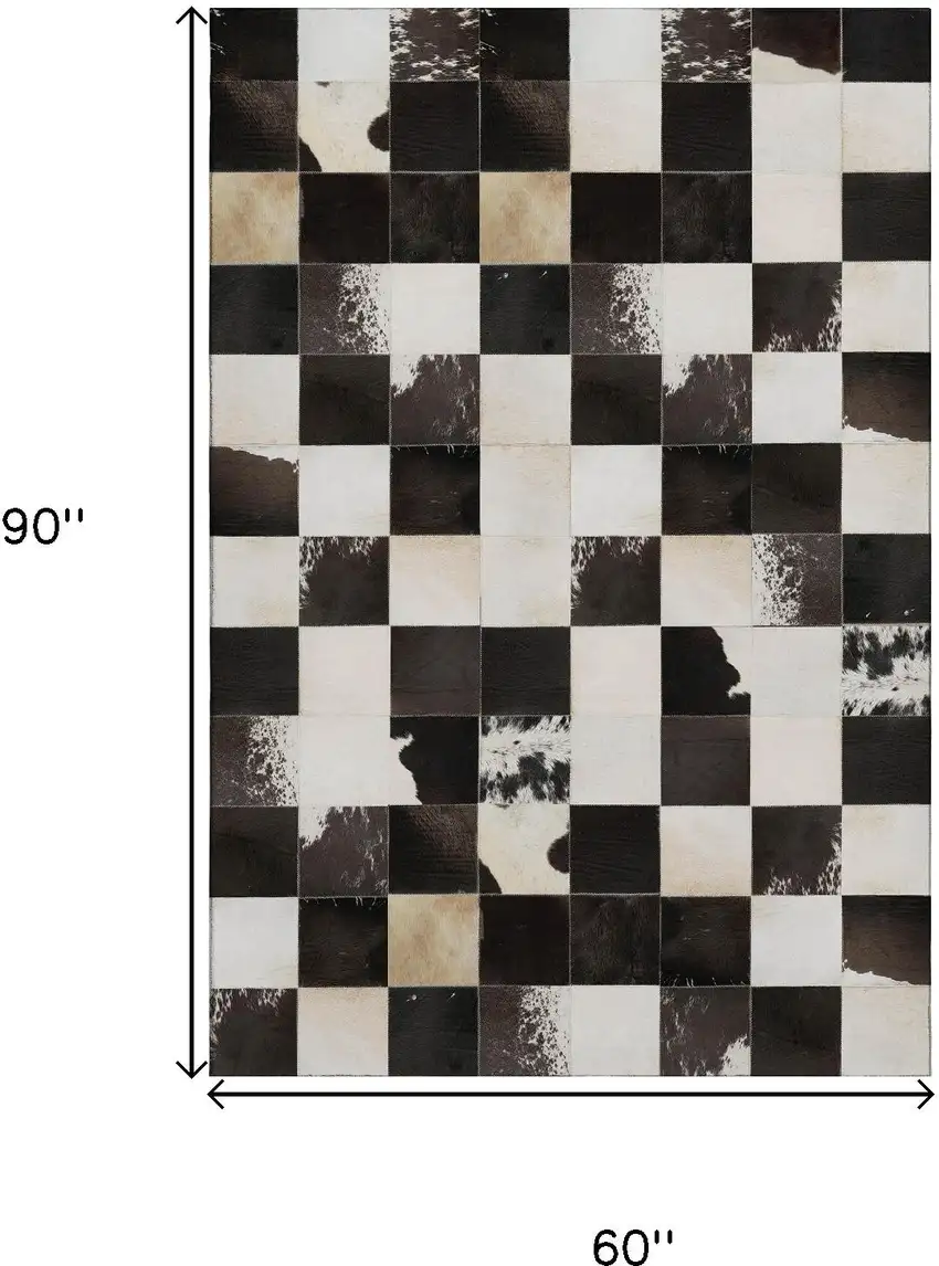 Black Ivory And Beige Patchwork Washable Area Rug With UV Protection Photo 3