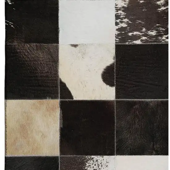 Black Ivory And Beige Patchwork Washable Area Rug With UV Protection Photo 5