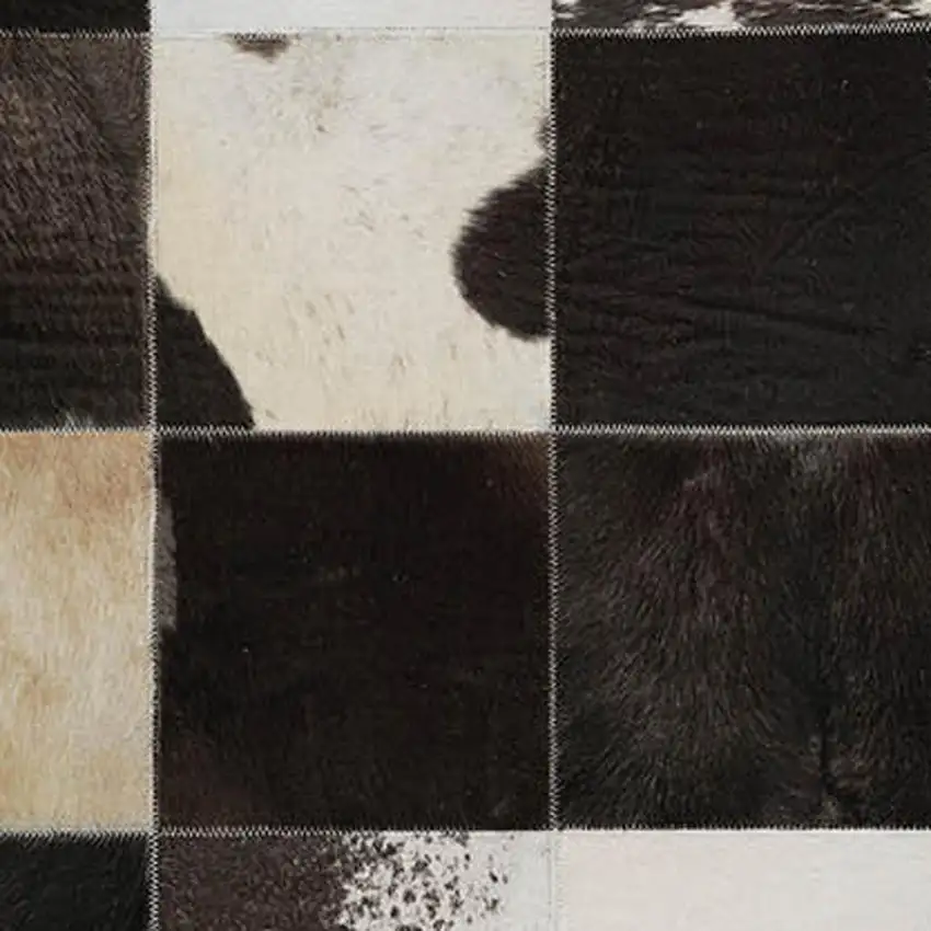 Black Ivory And Beige Patchwork Washable Area Rug With UV Protection Photo 4