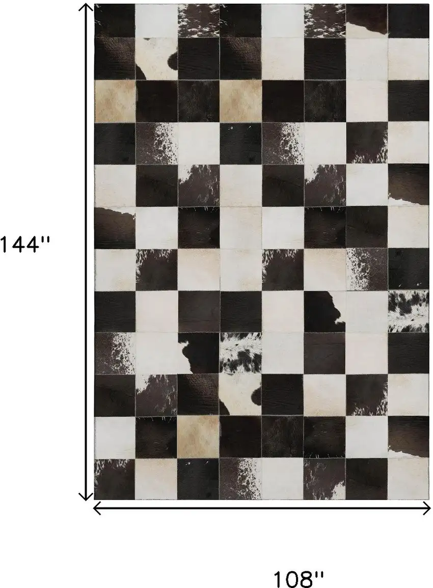 Black Ivory And Beige Patchwork Washable Area Rug With UV Protection Photo 3