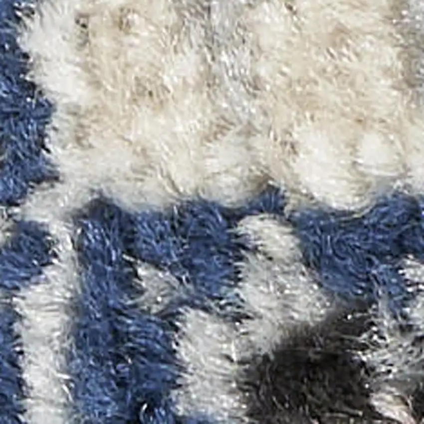 Black Ivory And Blue Floral Area Rug Photo 2
